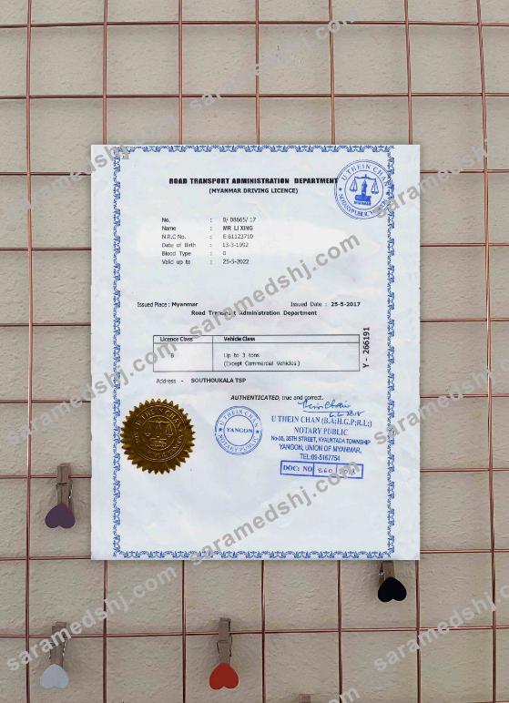 Myanmar Driving License FREE  photolook